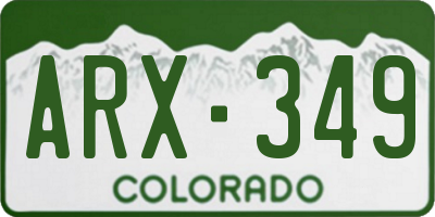 CO license plate ARX349