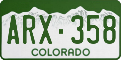 CO license plate ARX358