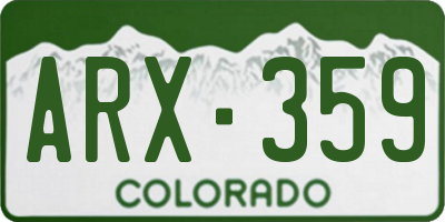 CO license plate ARX359