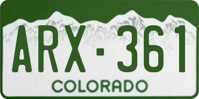 CO license plate ARX361