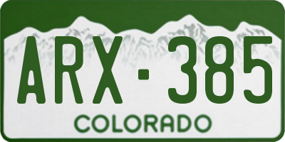 CO license plate ARX385