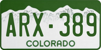 CO license plate ARX389
