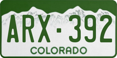 CO license plate ARX392