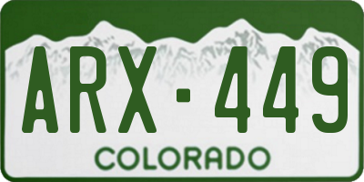 CO license plate ARX449