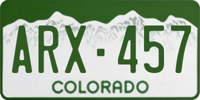 CO license plate ARX457