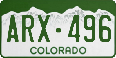 CO license plate ARX496