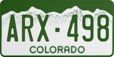 CO license plate ARX498
