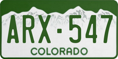 CO license plate ARX547