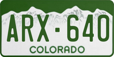 CO license plate ARX640