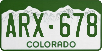CO license plate ARX678