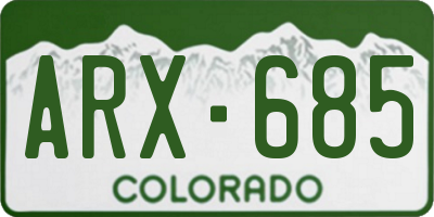CO license plate ARX685