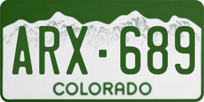 CO license plate ARX689