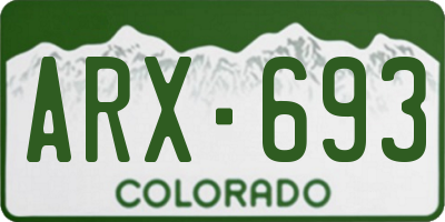 CO license plate ARX693