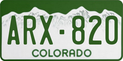 CO license plate ARX820