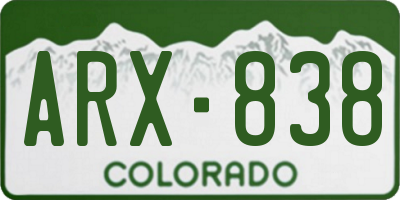 CO license plate ARX838
