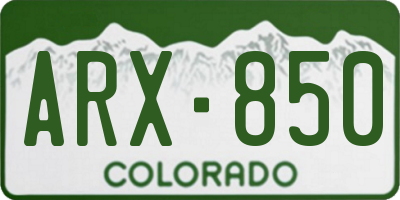 CO license plate ARX850
