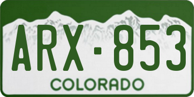 CO license plate ARX853