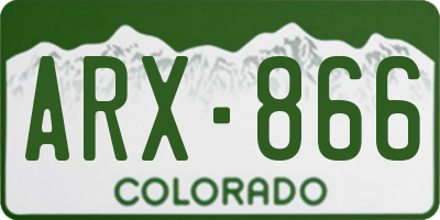 CO license plate ARX866