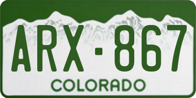 CO license plate ARX867