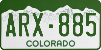 CO license plate ARX885