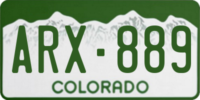 CO license plate ARX889
