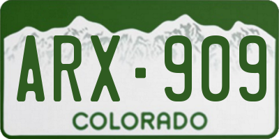CO license plate ARX909