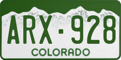 CO license plate ARX928