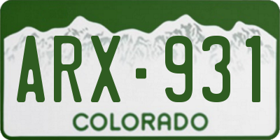 CO license plate ARX931