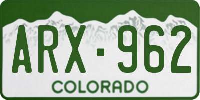 CO license plate ARX962