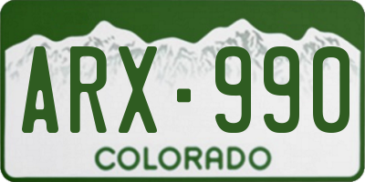 CO license plate ARX990