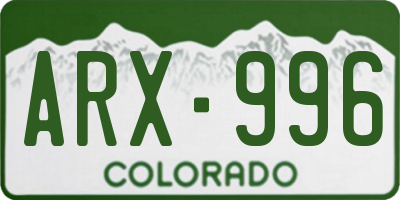 CO license plate ARX996