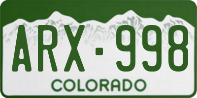 CO license plate ARX998