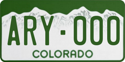 CO license plate ARY000