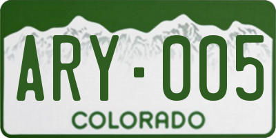 CO license plate ARY005