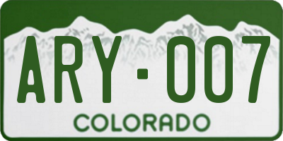 CO license plate ARY007