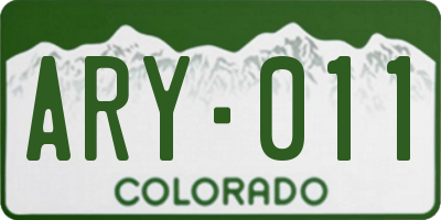 CO license plate ARY011