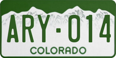 CO license plate ARY014