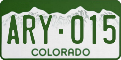 CO license plate ARY015