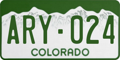 CO license plate ARY024