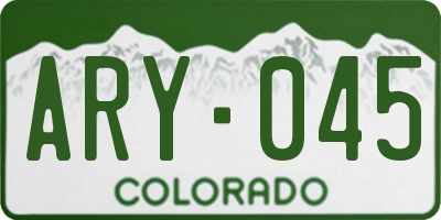 CO license plate ARY045