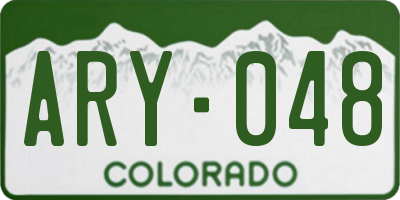 CO license plate ARY048