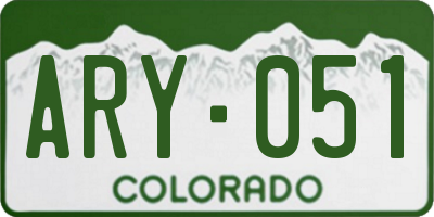 CO license plate ARY051