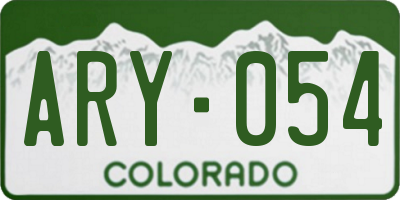 CO license plate ARY054