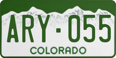 CO license plate ARY055