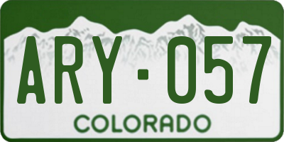 CO license plate ARY057