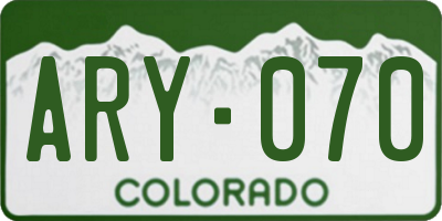 CO license plate ARY070