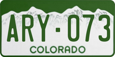 CO license plate ARY073