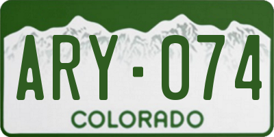 CO license plate ARY074