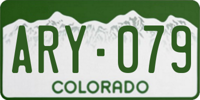 CO license plate ARY079