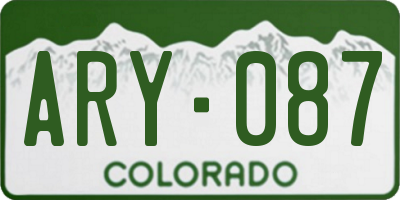 CO license plate ARY087